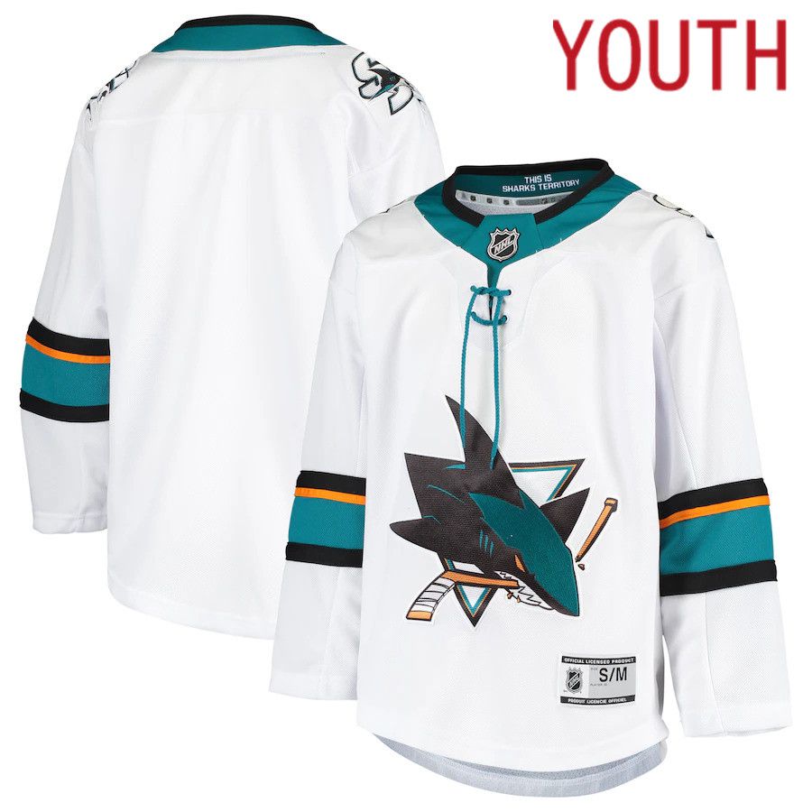 Youth San Jose Sharks White Away Premier NHL Jersey